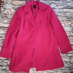 xsmall express babydoll pea coat hot pink magenta pea coat